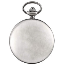 Load image into Gallery viewer, Luxury Smooth Silver Pendant Pocket FOB Watch Modern Arabic Number Analog Clock Men and Women Fashion Necklace Chain Unisex Gift