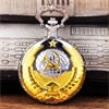Load image into Gallery viewer, Vintage USSR Soviet Badges Sickle Hammer Pocket Watch Necklace Bronze Pendant Chain Clock Fashion Women Men For Christmas Gift
